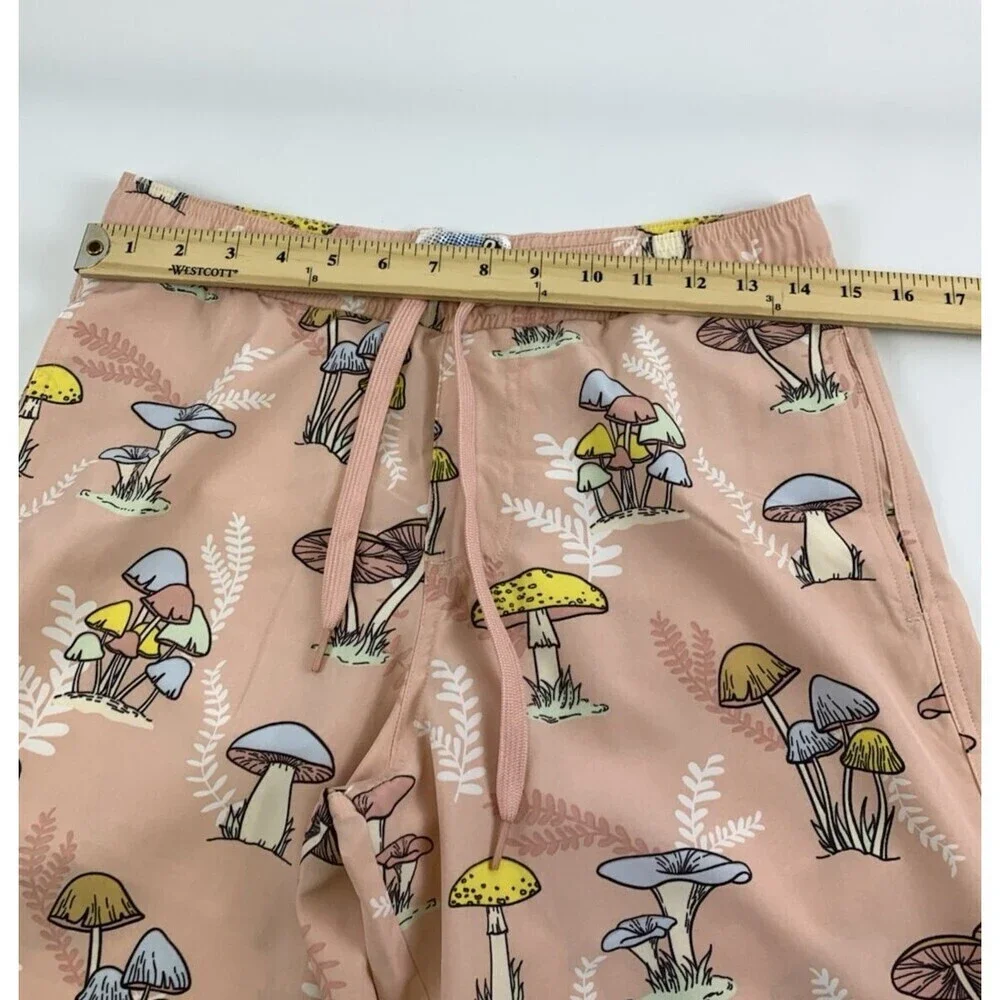 BOGO Fresh Prints Of Bel Air Swim Trunks Pink Mushrooms Drawstring Pockets Small